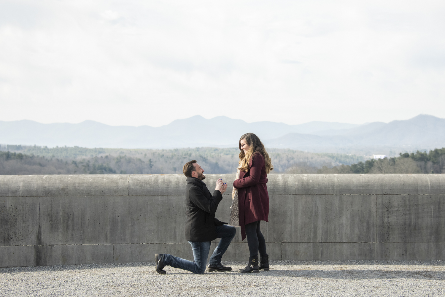 Proposal on the south terrace at Biltmore Estate in Asheville, NC