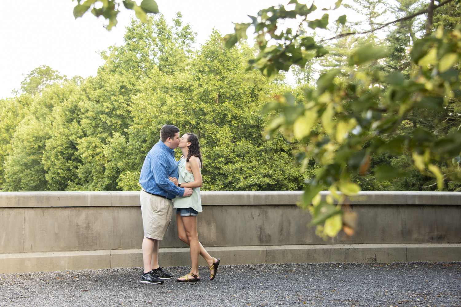 Couple kissing at Biltmore Engagement Photographer