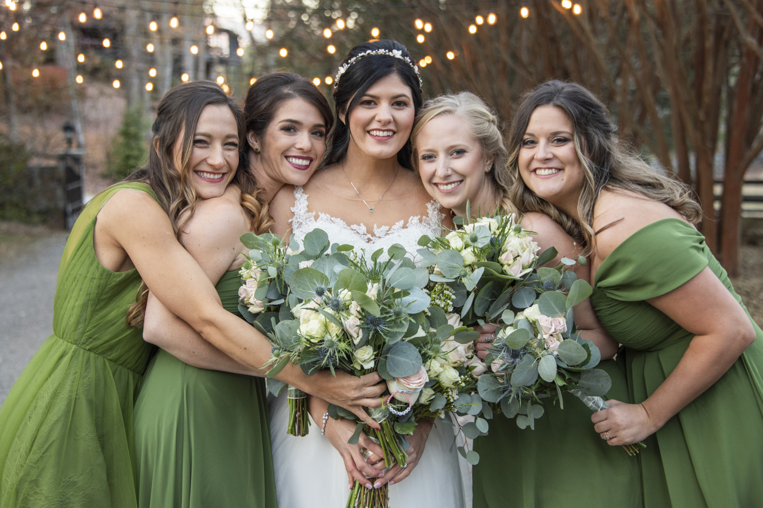 Bride and bridesmaids