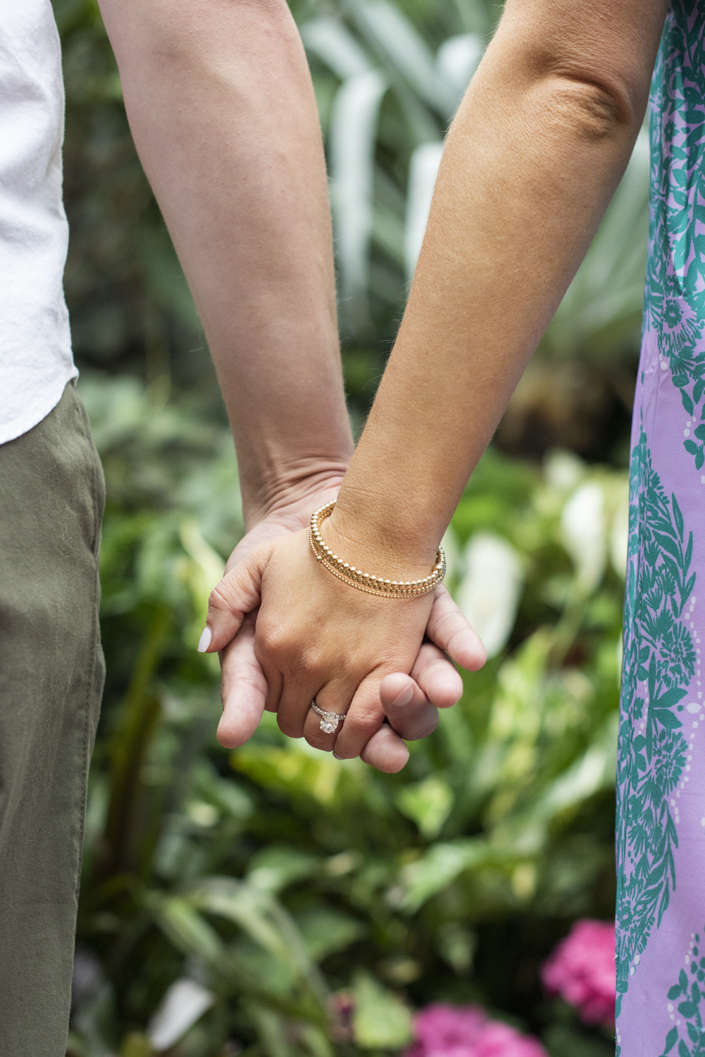 Engagement ring at proposal at Biltmore Estate