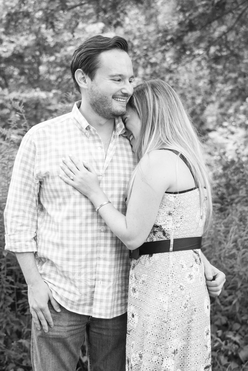 Couple laughing The North Carolina Arboretum Engagement Photography