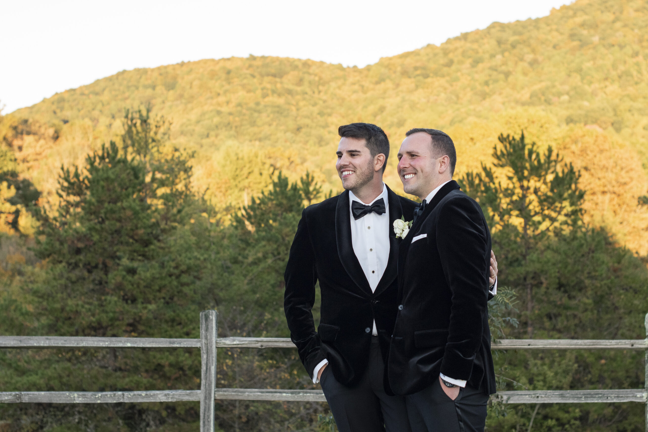 Couple watching their friends at Chestnut Ridge Wedding Photography in Asheville, NC