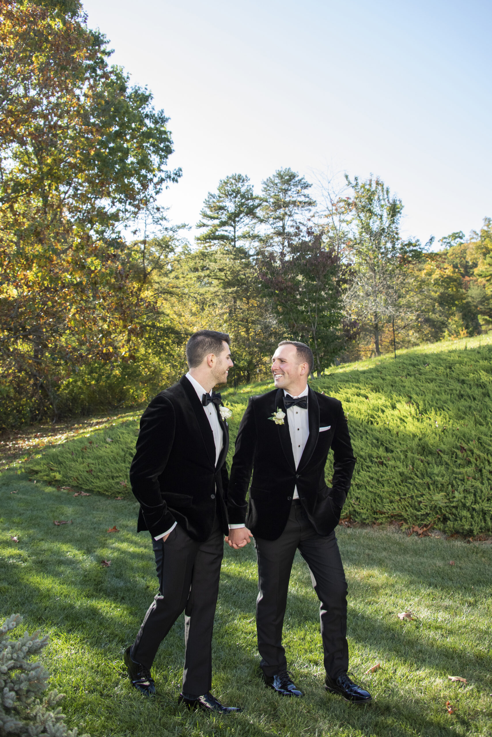 Couple walking at Chestnut Ridge Wedding Photography in Asheville, NC