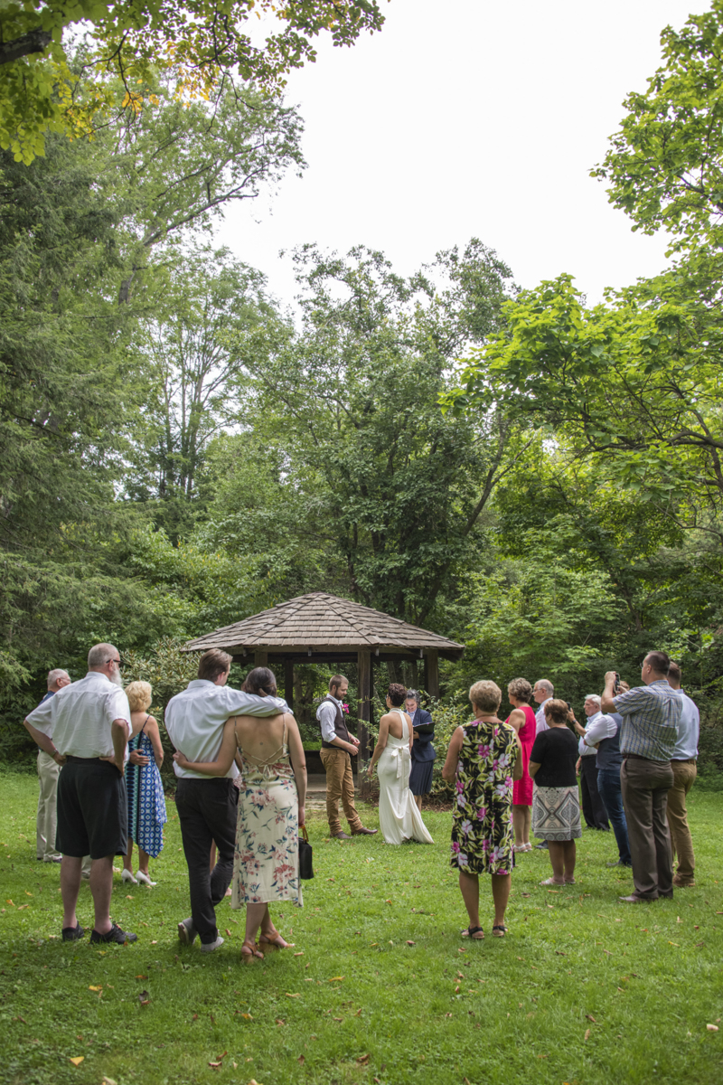 Guests at Asheville Botanical Gardens elopement