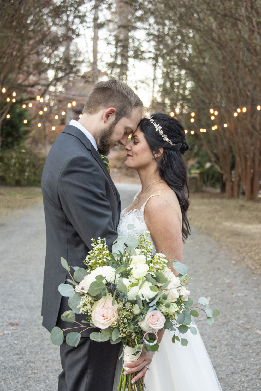 Couple snuggling at Hawkesdene Fall Wedding Photography