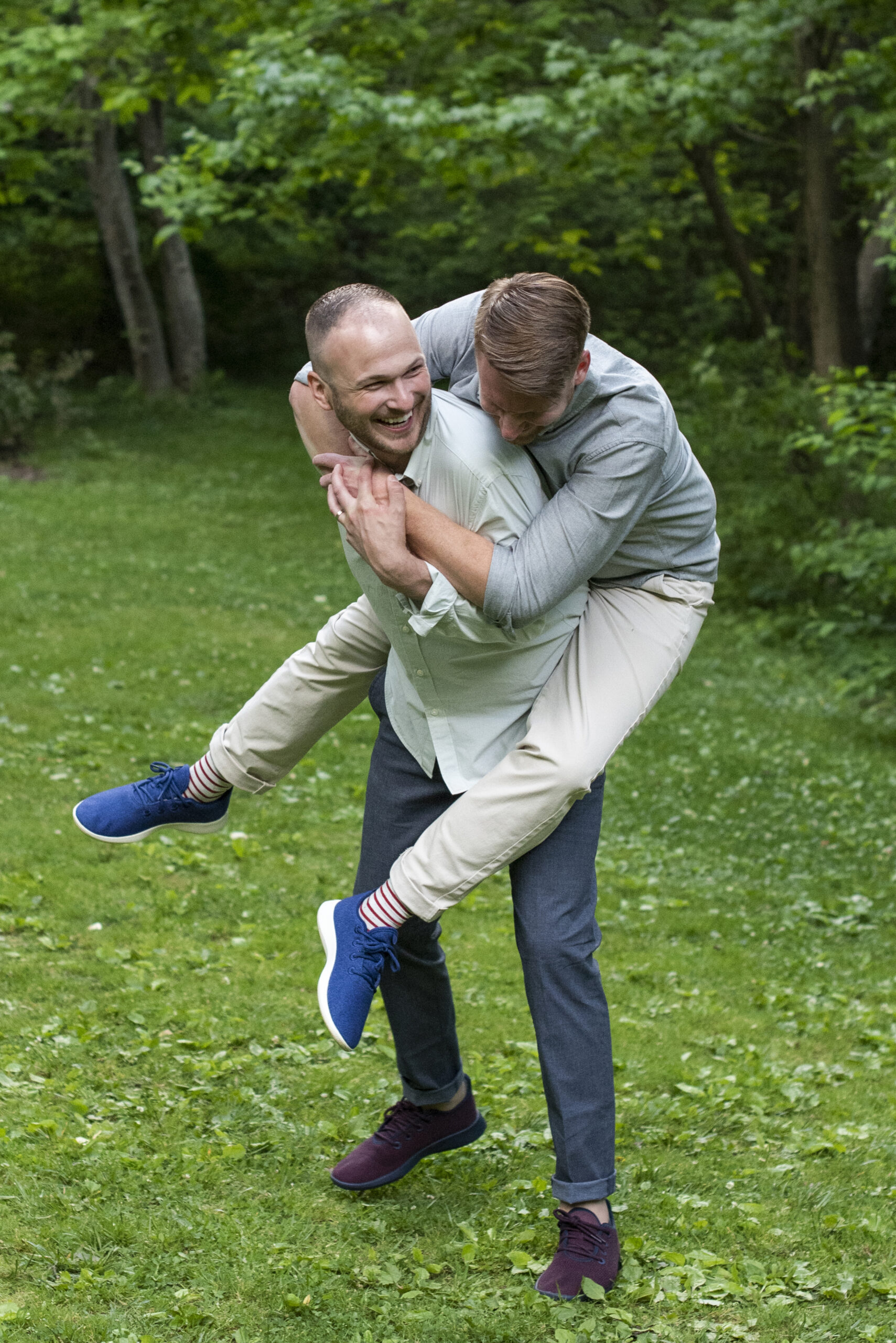 Couple piggyback