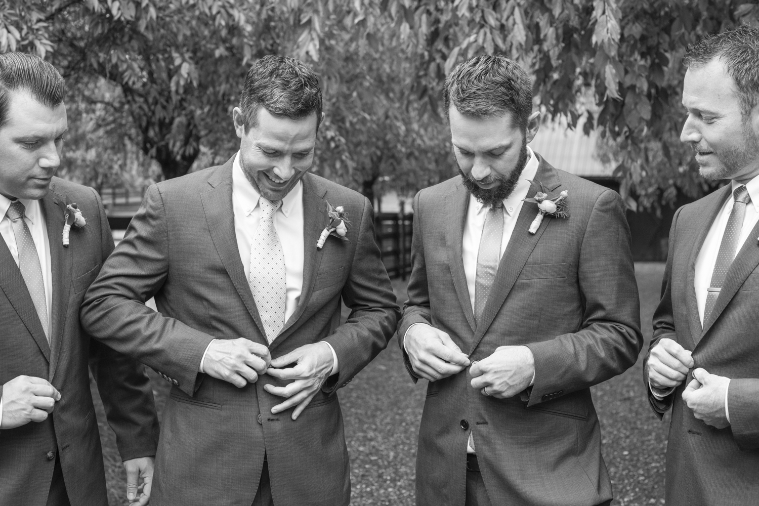 Groom and groomsmen getting ready