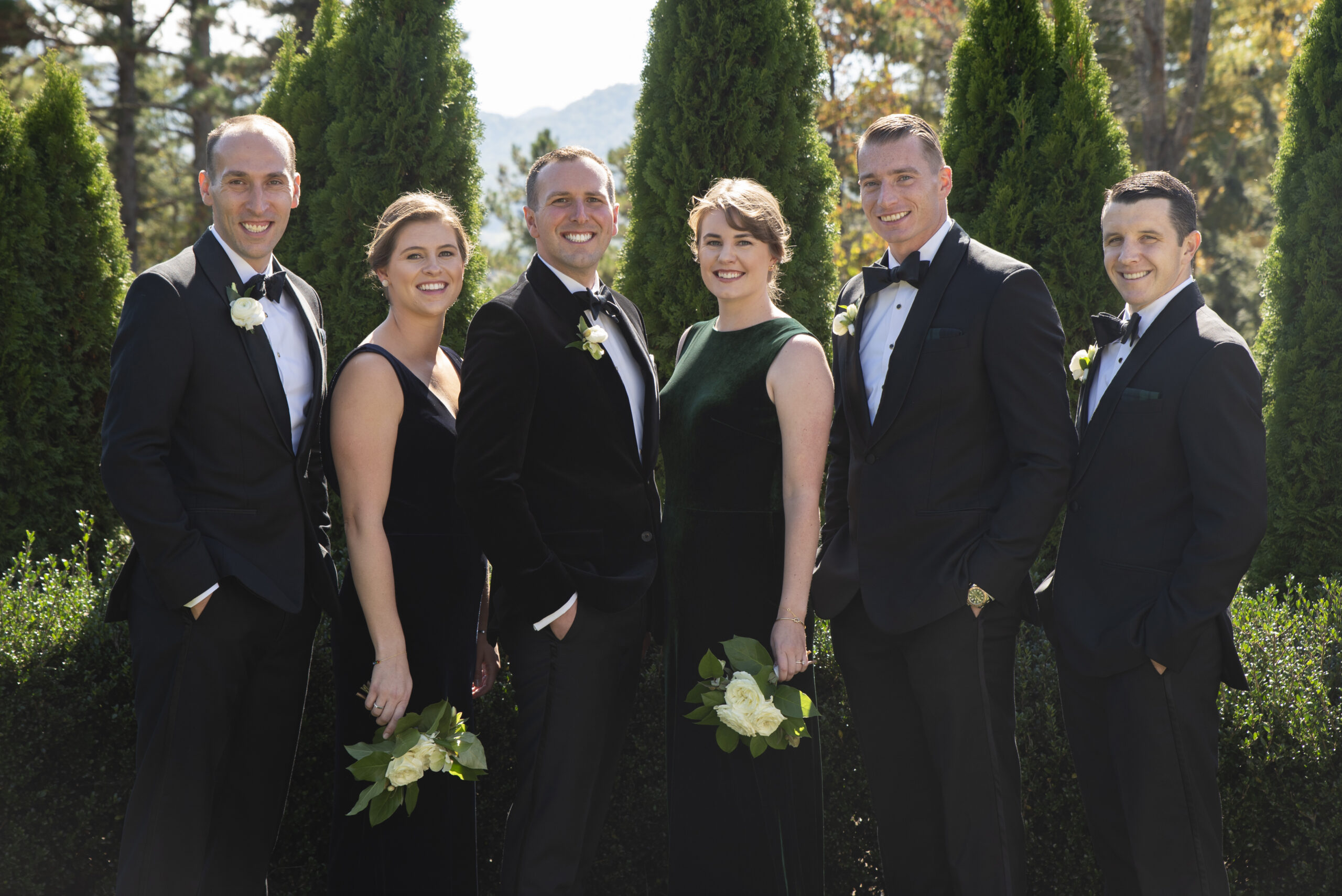 Groom and wedding party at Chestnut Ridge Wedding Photography in Asheville, NC