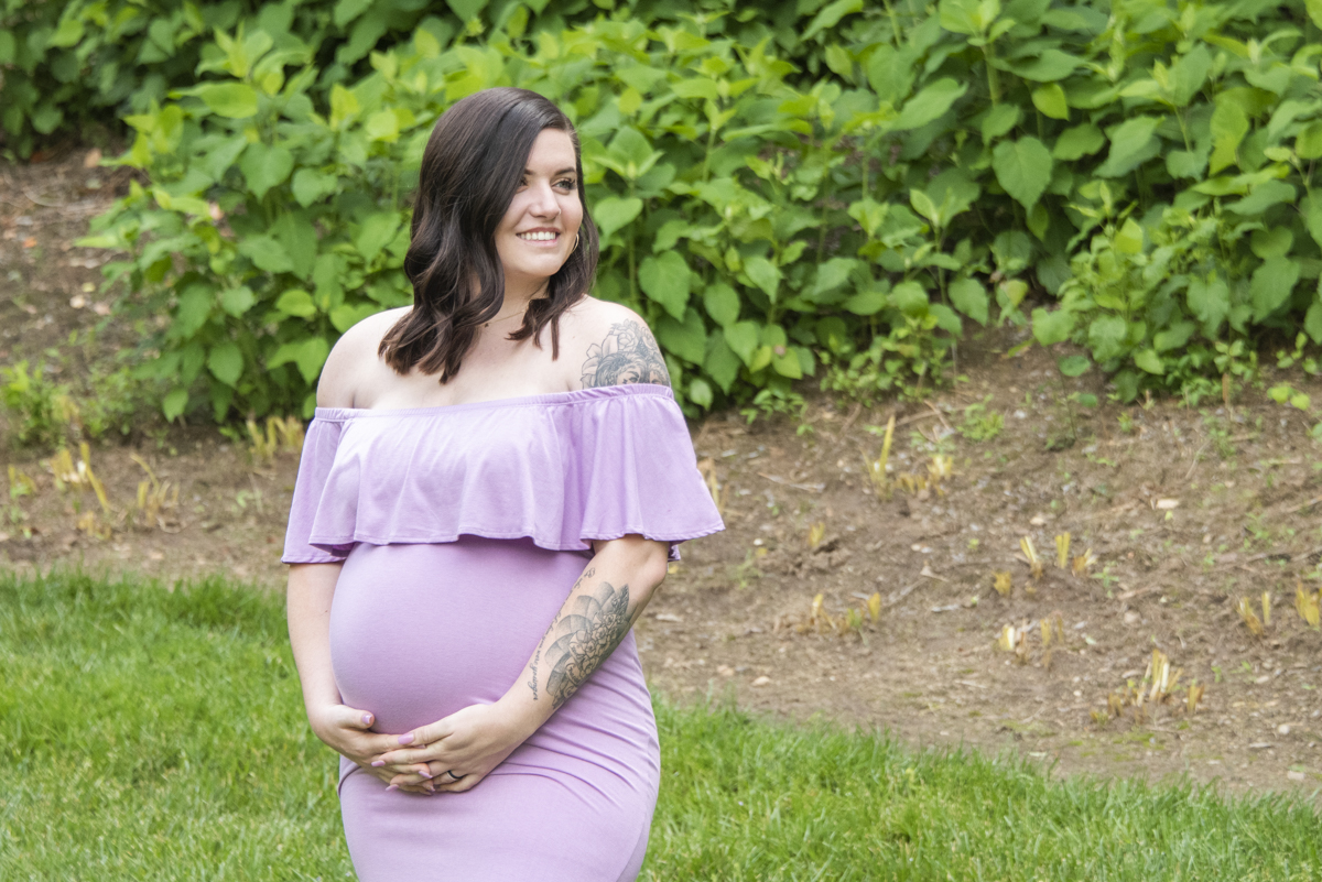 Maternity portrait in Asheville during spring