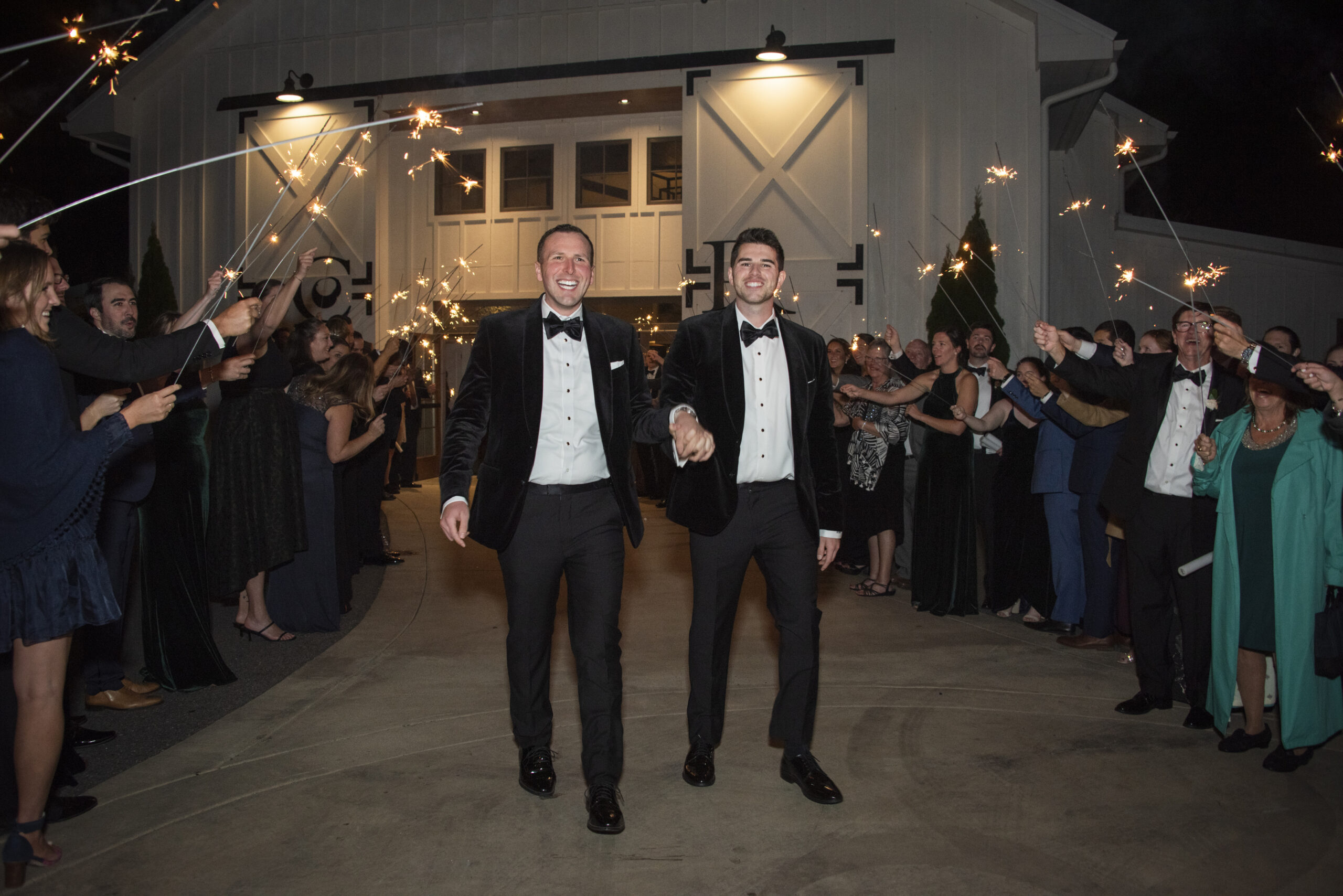 Sparkler exit at Chestnut Ridge Wedding Photography in Asheville, NC