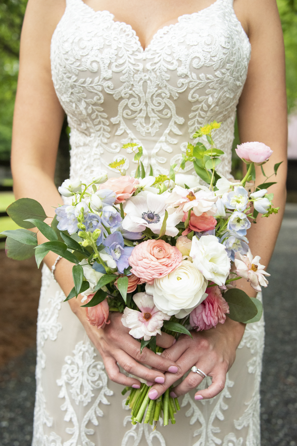 Bride holding bouquet