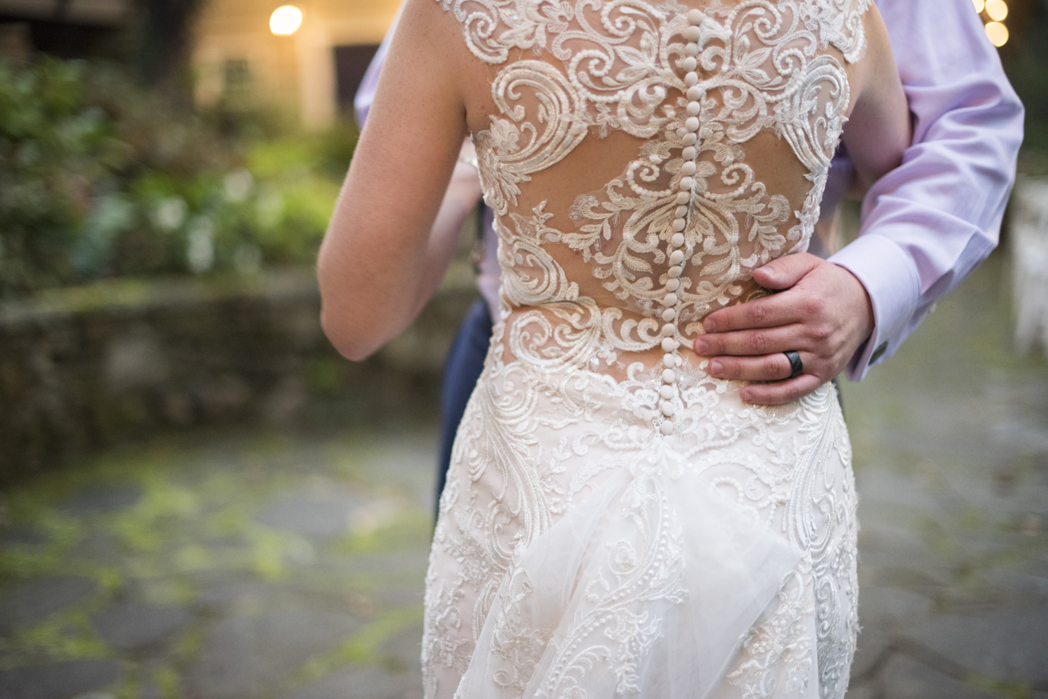 Couple dancing showing dress details