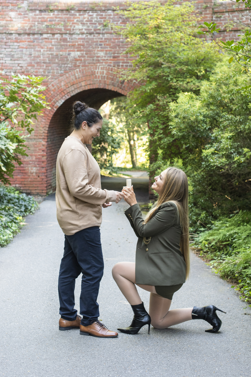 Biltmore Estate double proposal with Asheville LGBTQ engagement photographer