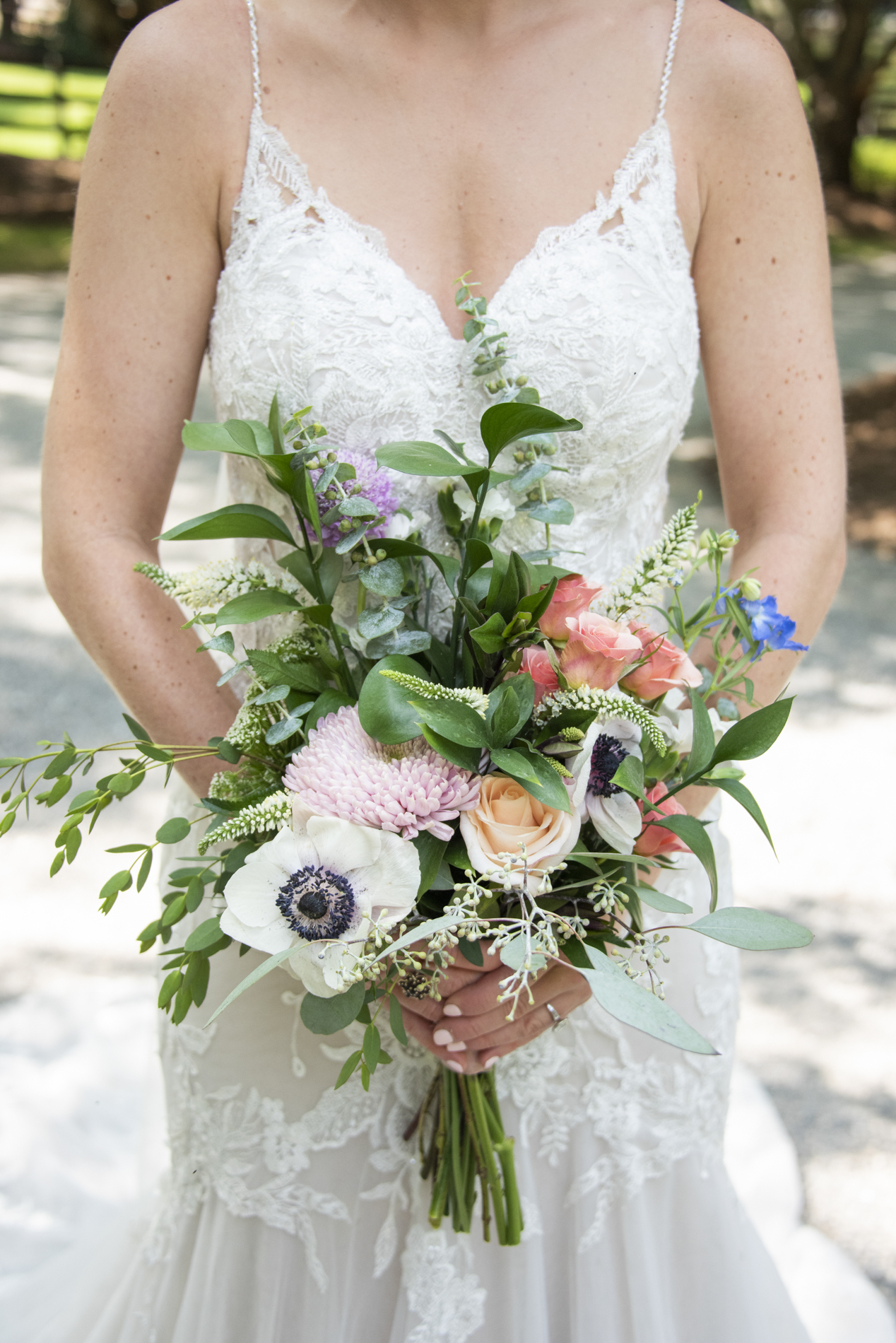 Whimsical bridal bouquet with Hawkesdene Wedding Photographer