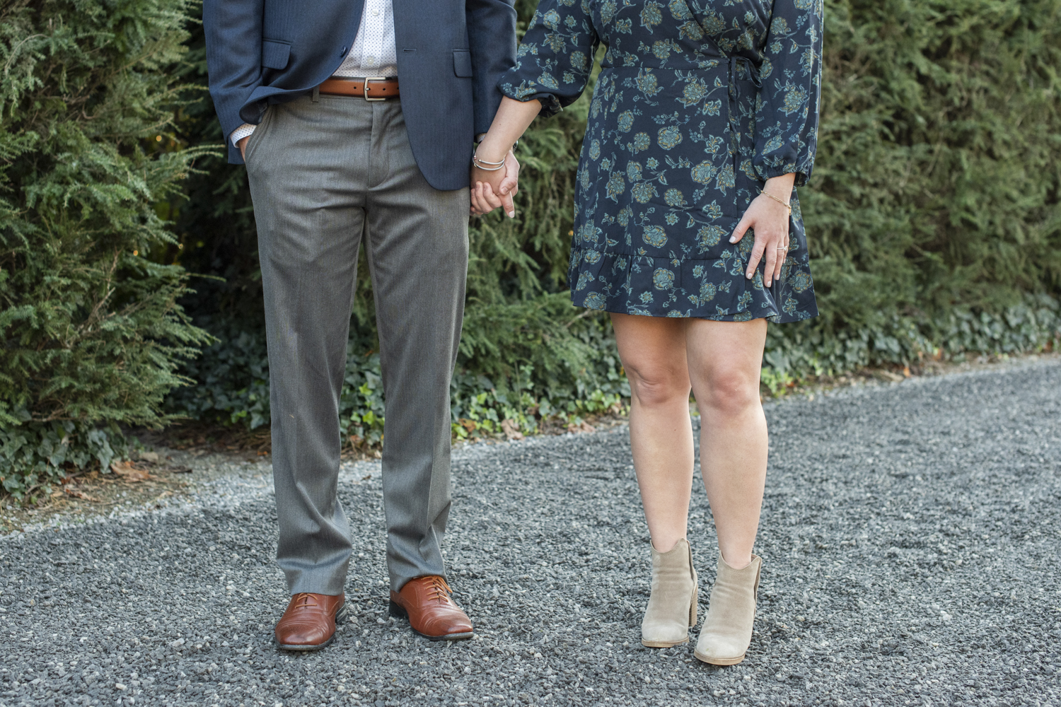 Couple's attire during engagement photos