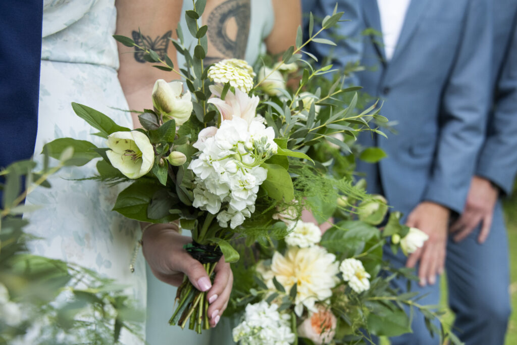 Flower bouquets at Asheville wedding by Stigma Style Love