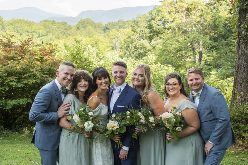 Wedding party in Asheville, NC