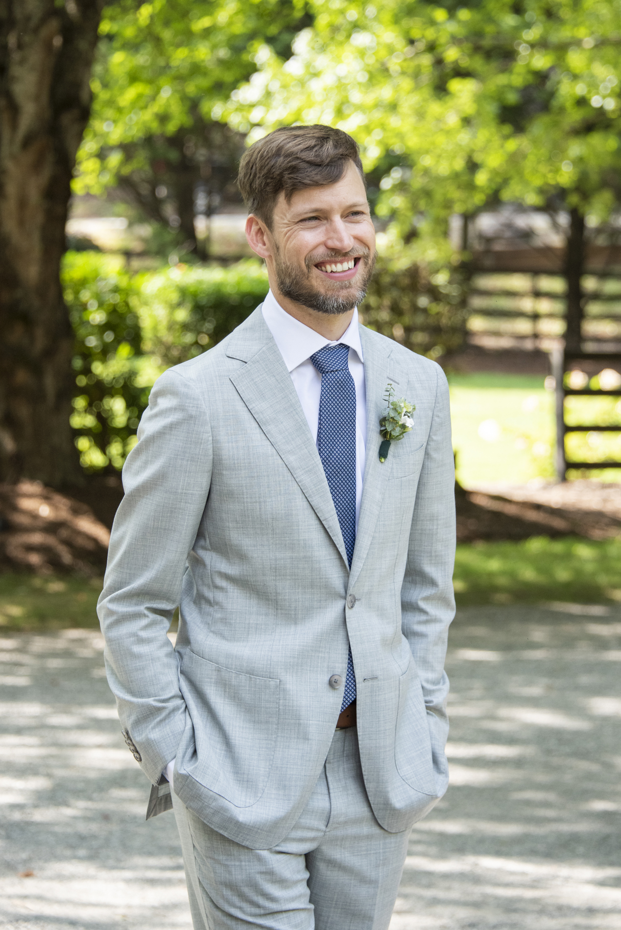 Groom portrait at Andrews, NC wedding