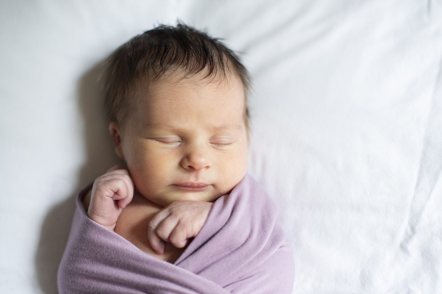 Newborn baby girl during Asheville Newborn Photography