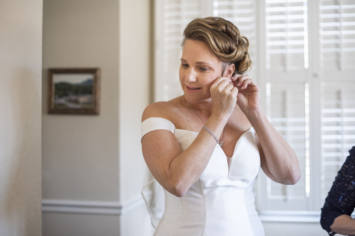 Bride getting ready for wedding in Asheville