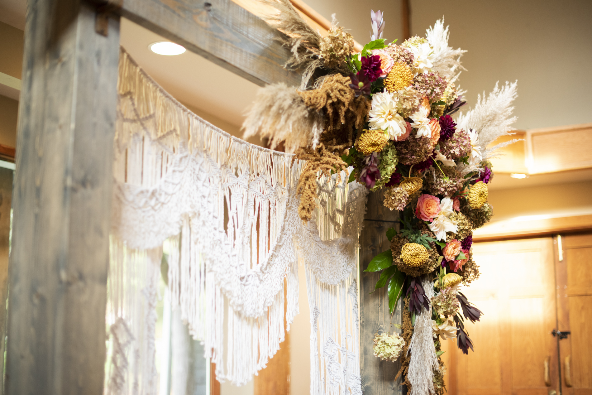 Fall boho wedding arbor