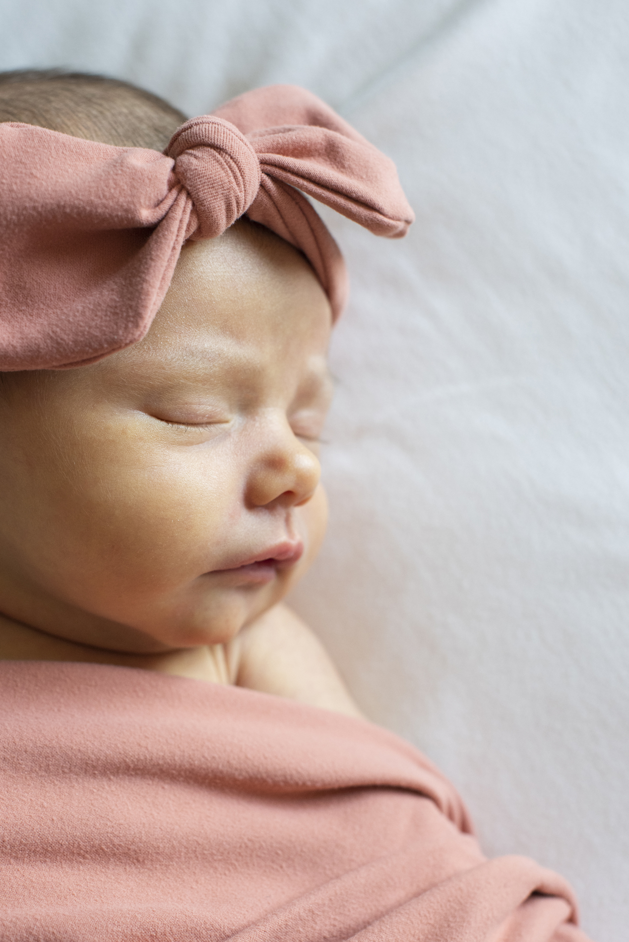 Newborn baby profile photo with Asheville newborn photographer