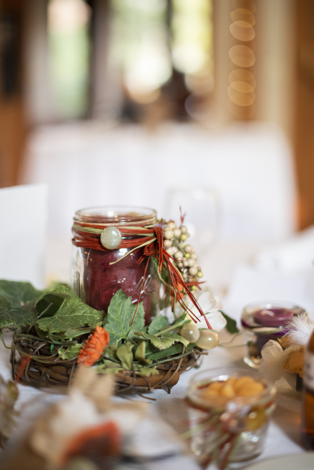 Fall wedding table centerpiece