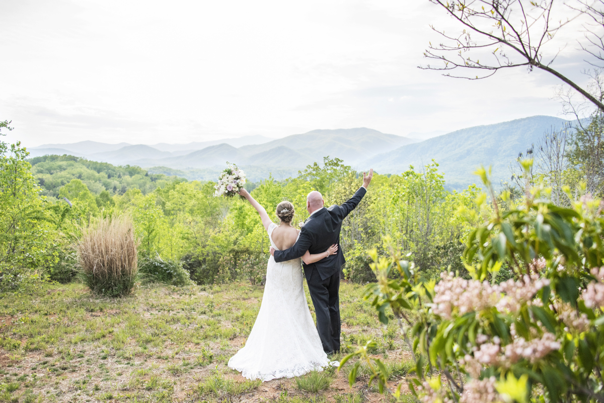 Couple looking at mountains at Something Blue Mountain Venue