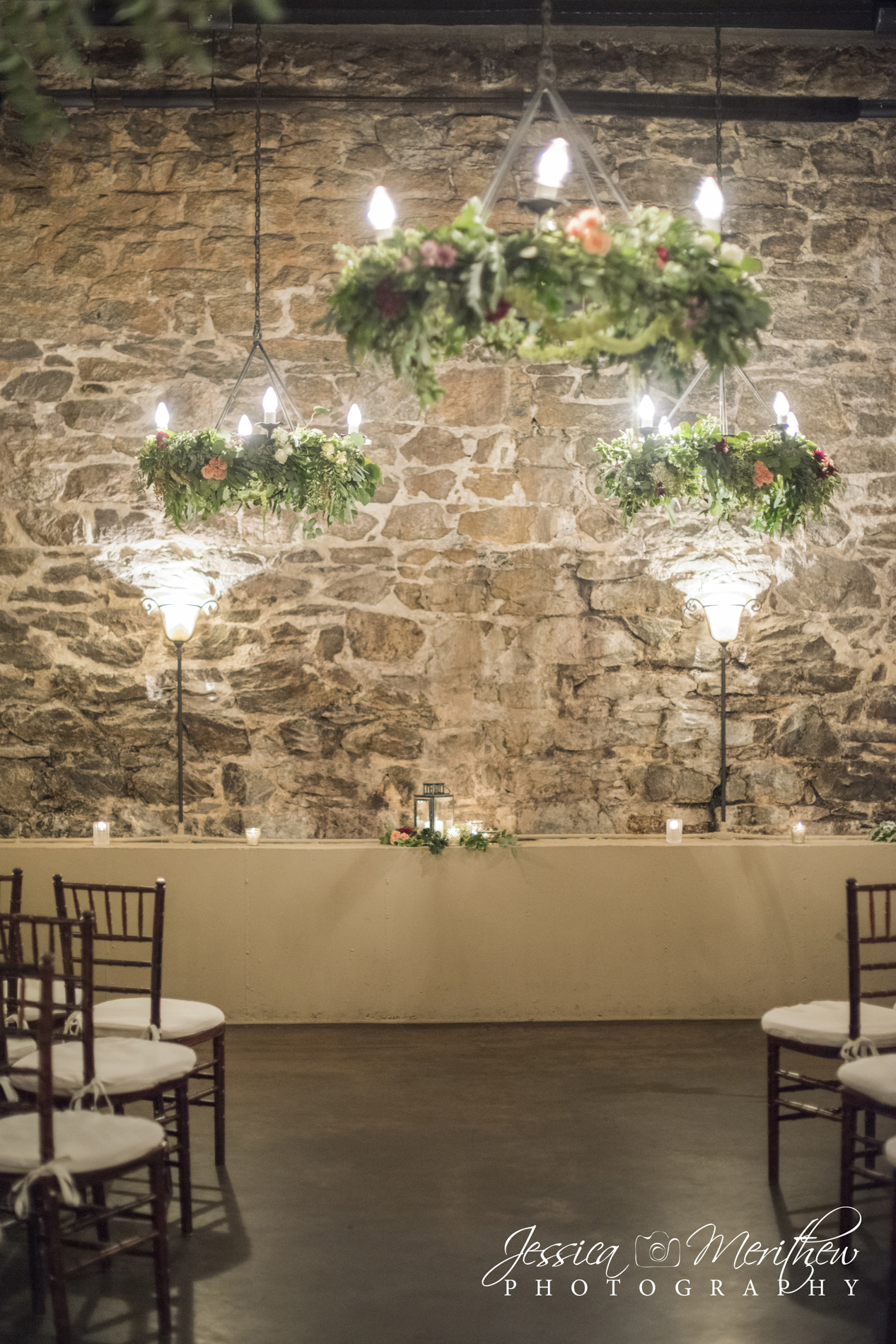 Wedding ceremony decor Biltmore Estate Champagne Cellar