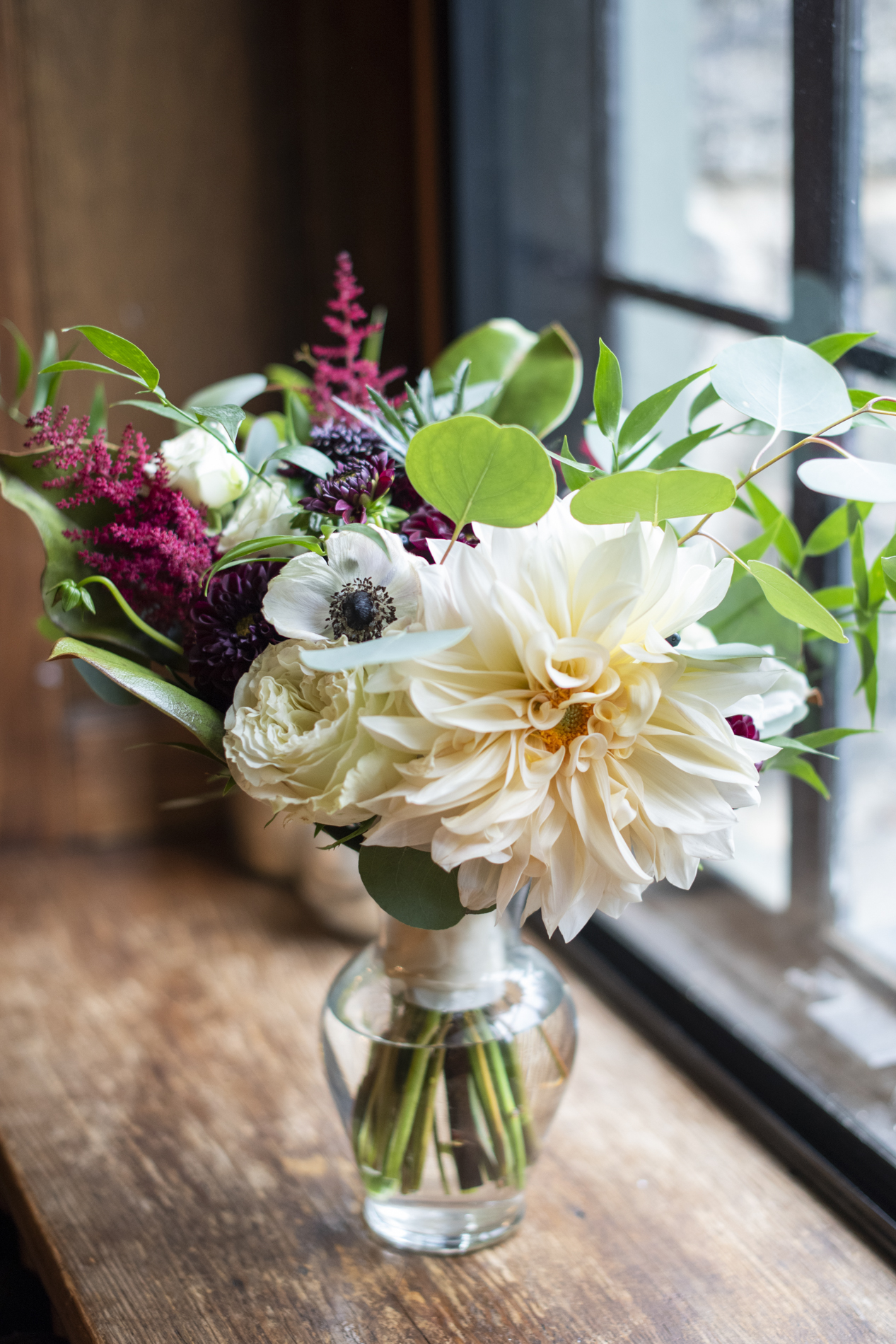 Bridal bouquet in vase