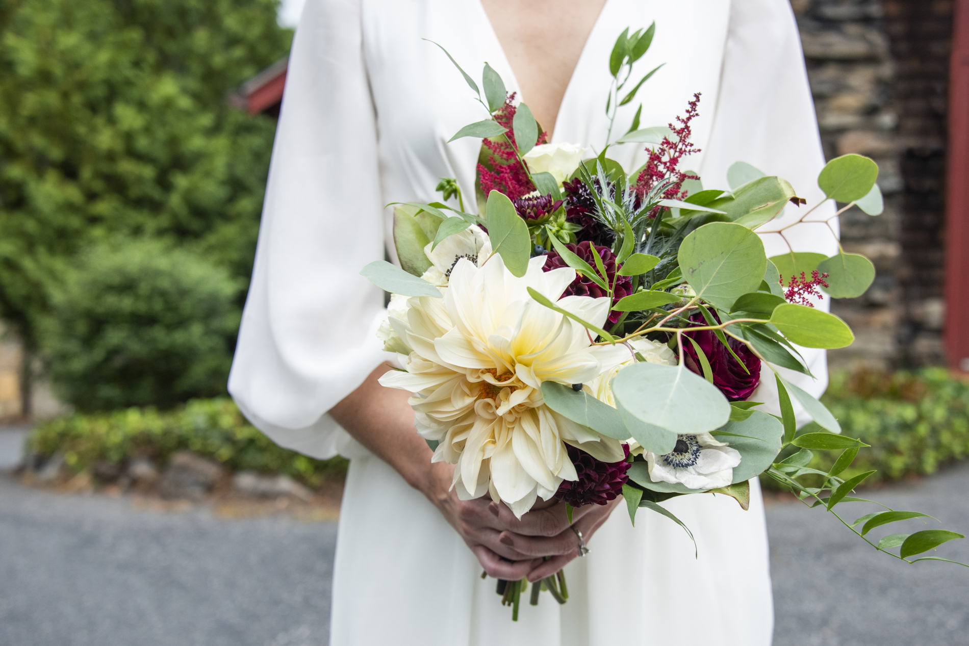 Bride holding bouquet