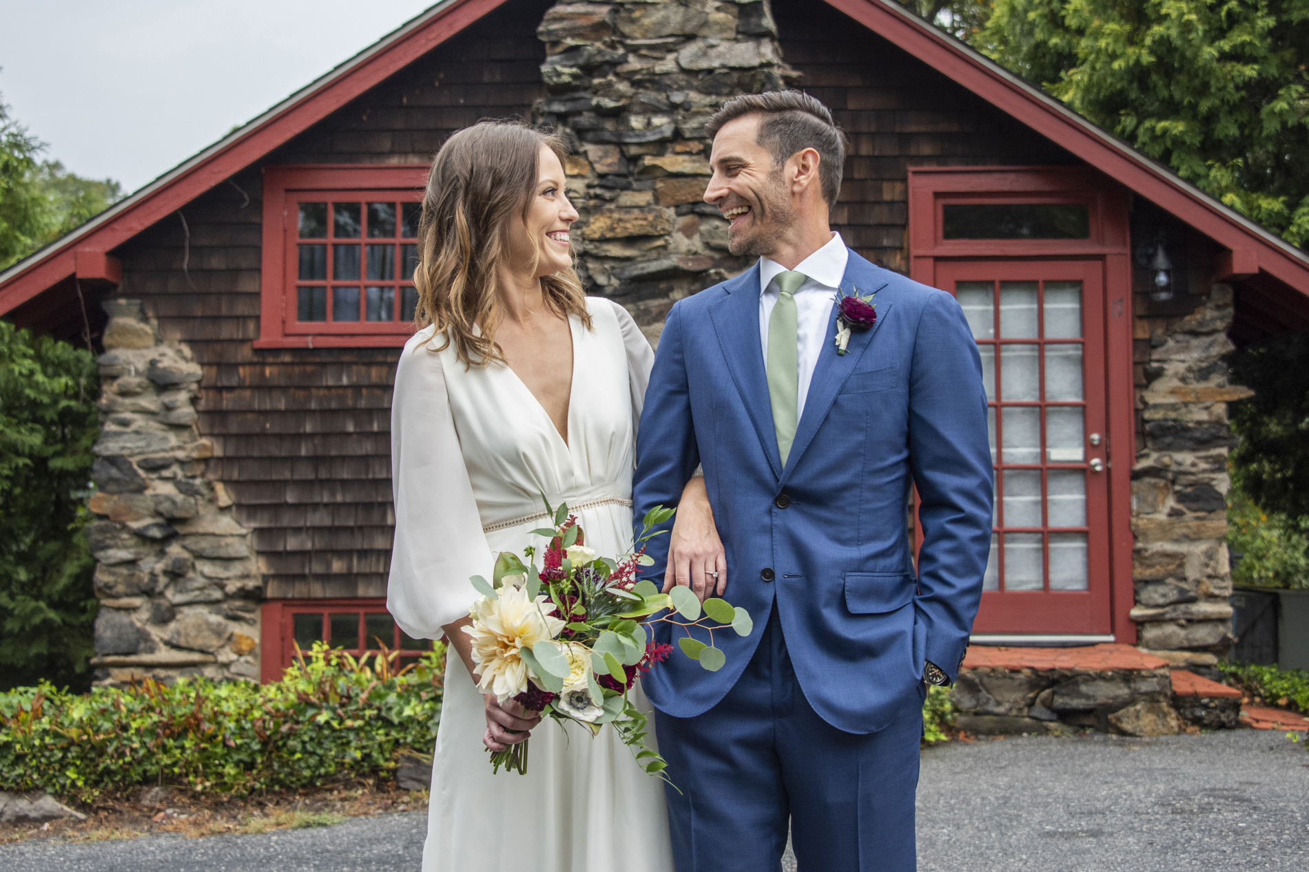 Couple kissing during Homewood Wedding Photography couple smiling