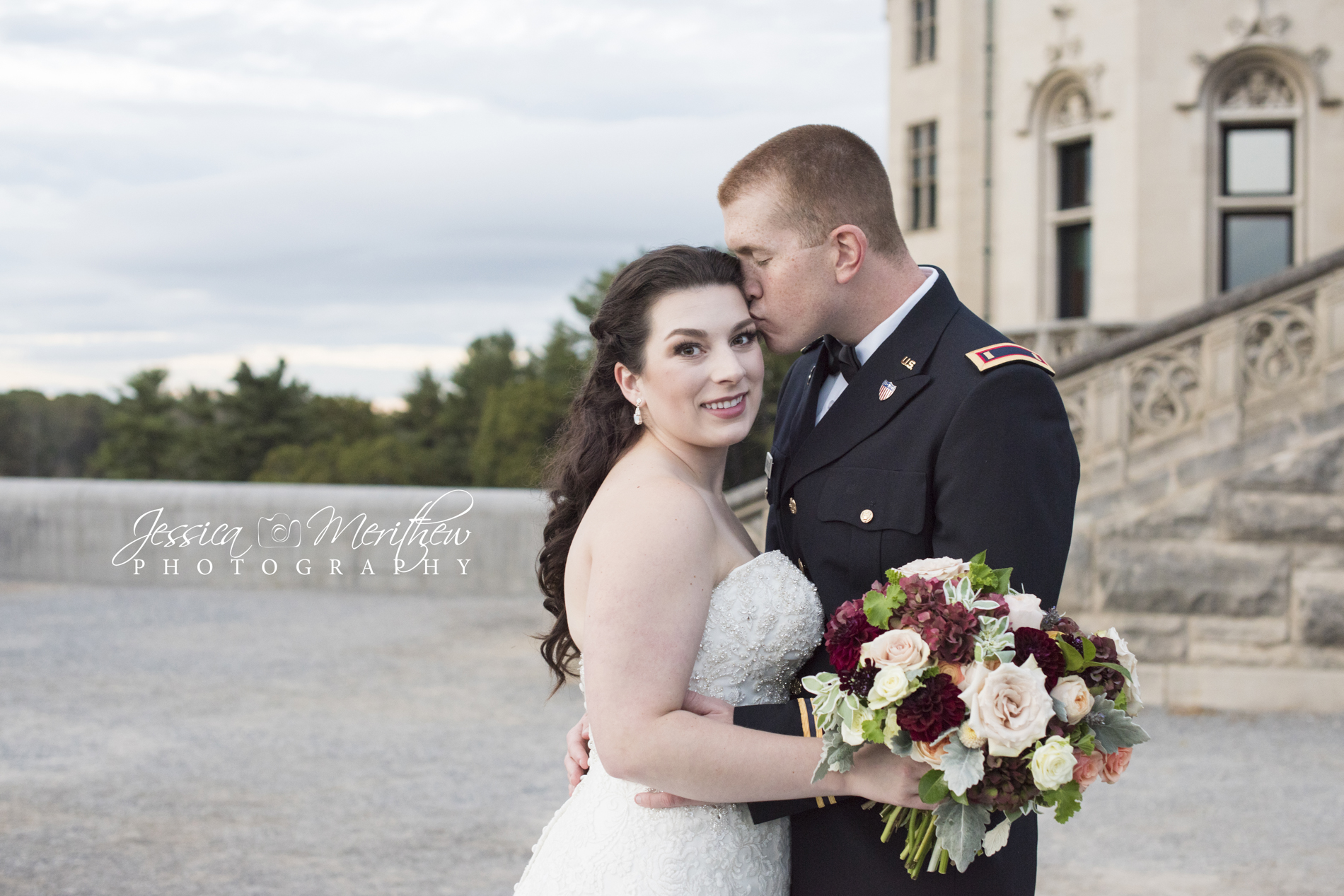 Couple snuggling during Biltmore Estate wedding photography