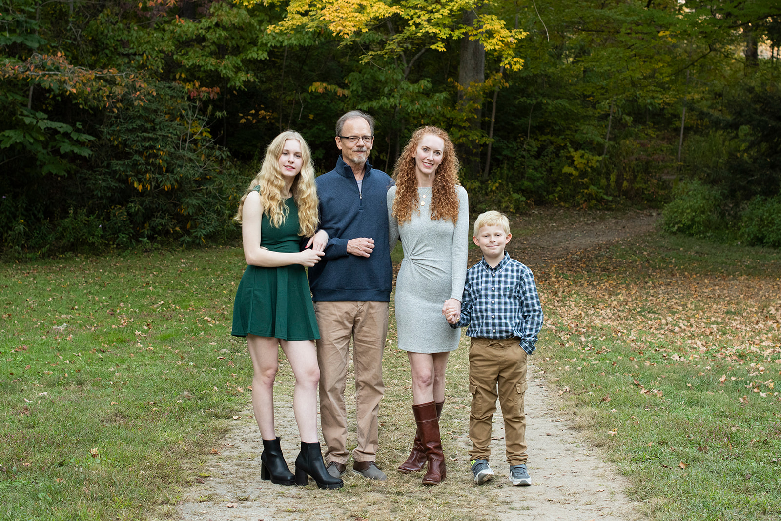 Family photo in fall