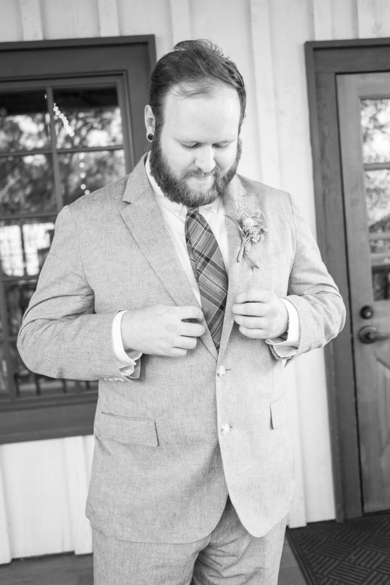 Groom getting ready