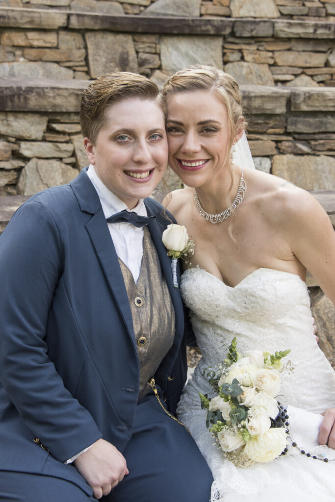 LGBTQ wedding portrait at NC Arboretum Wedding