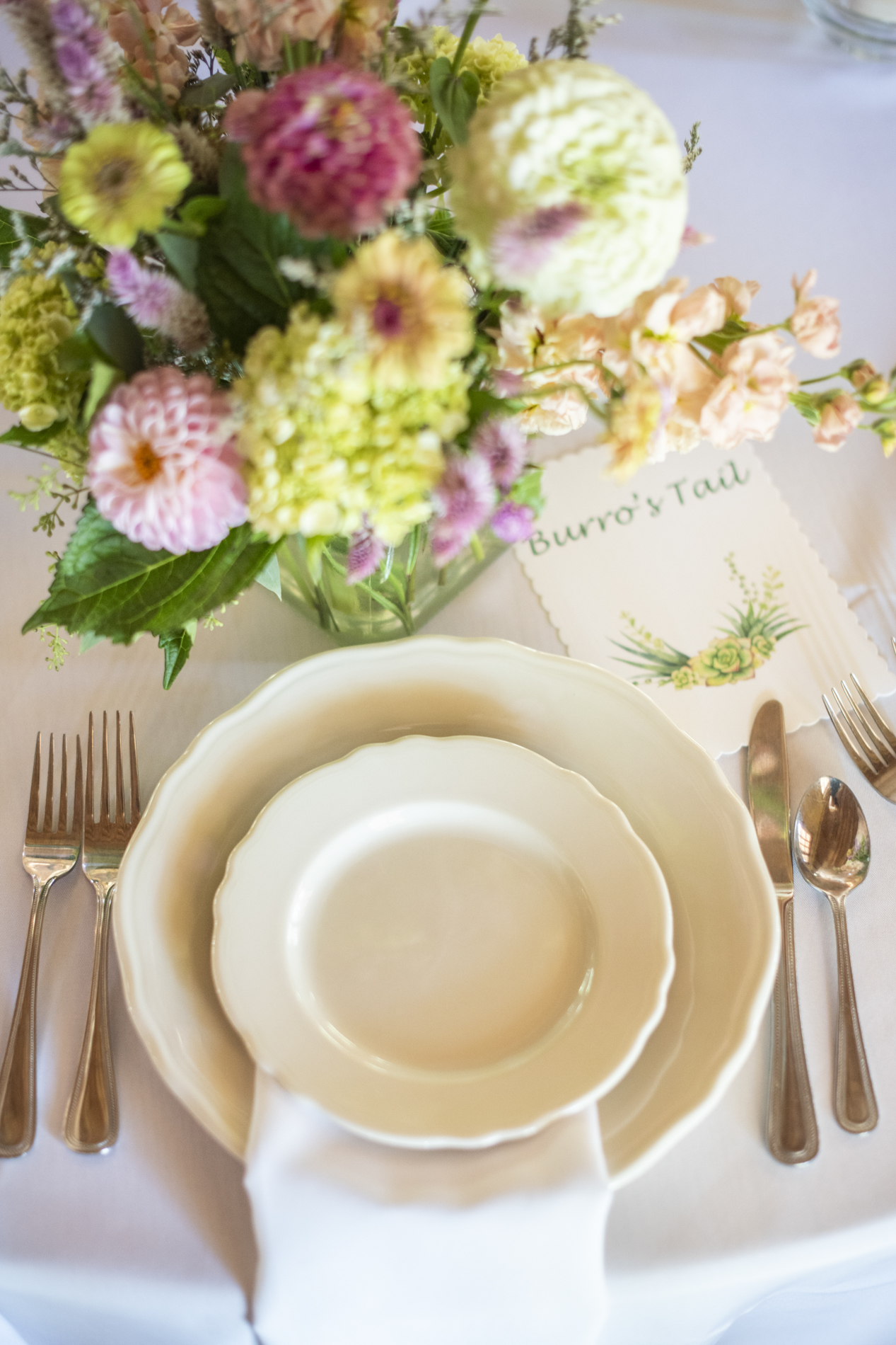 Summer wedding place setting