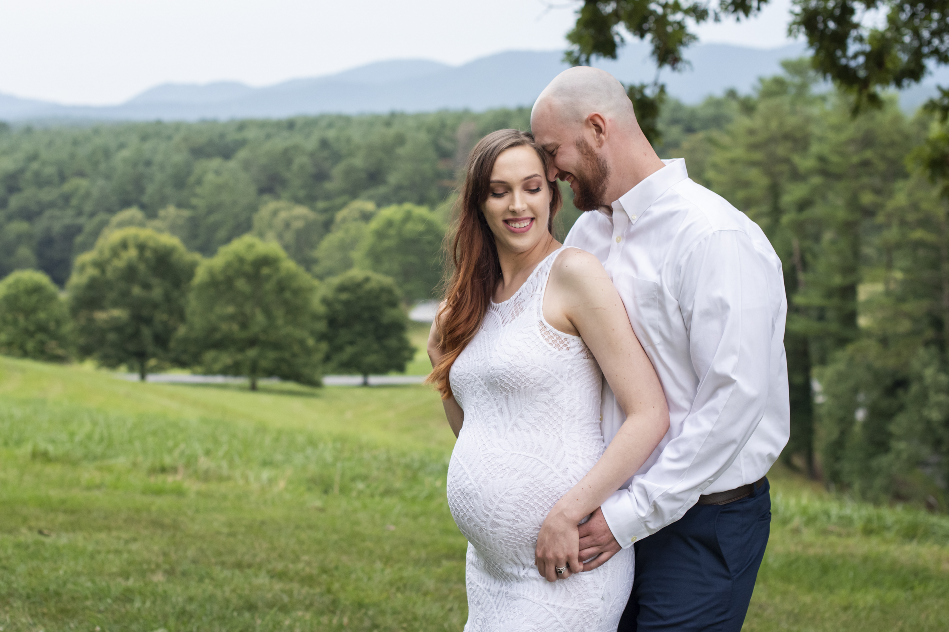 Biltmore Estate Maternity Photography with mountain views