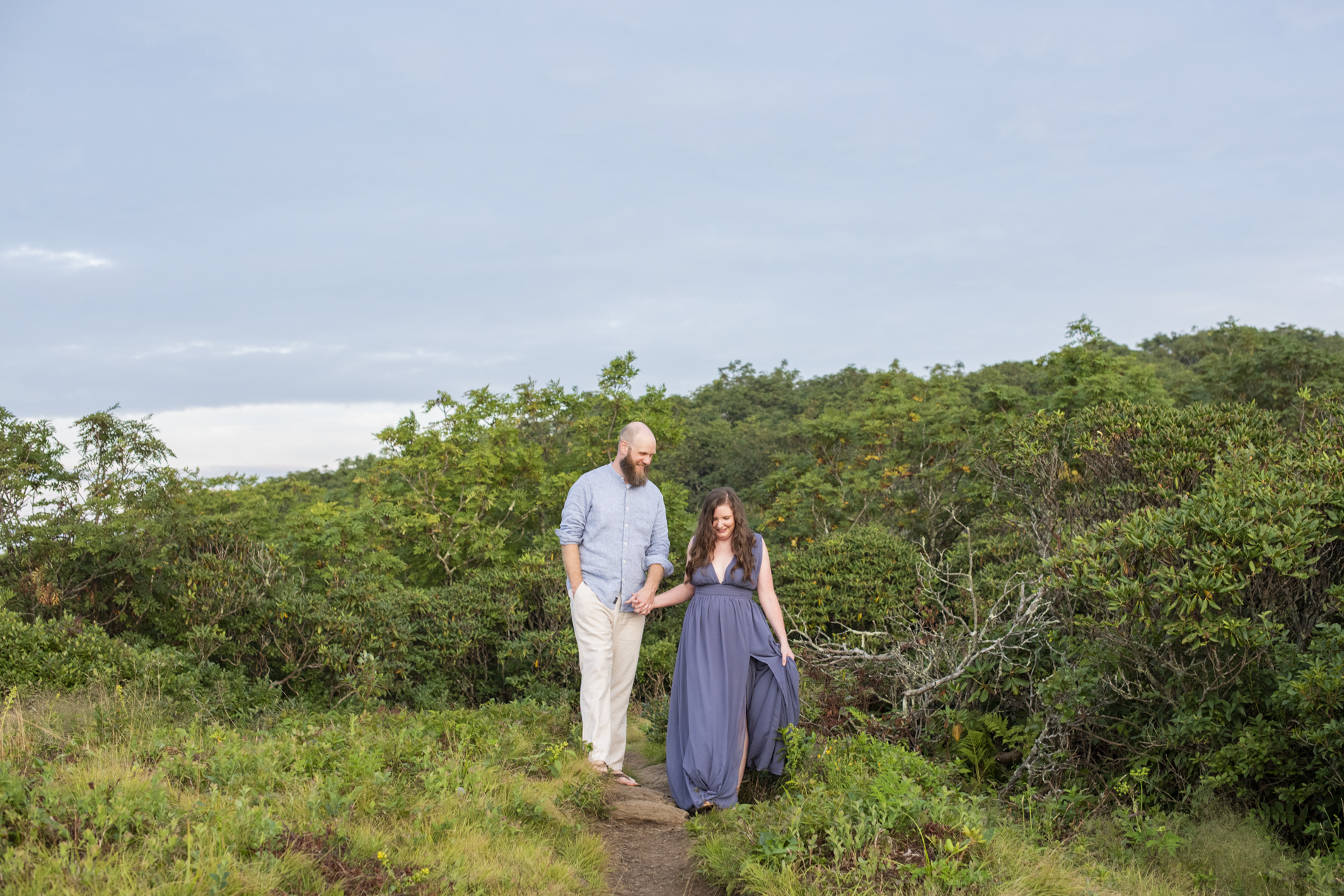 Couple walking on trail