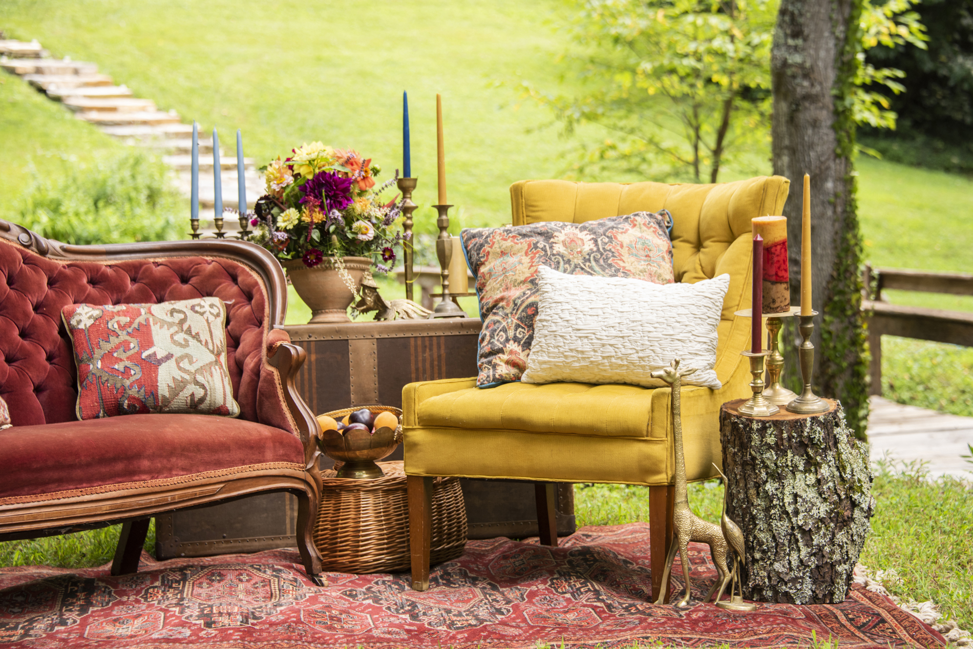 Seating area at Douglas Ellington House in Asheville