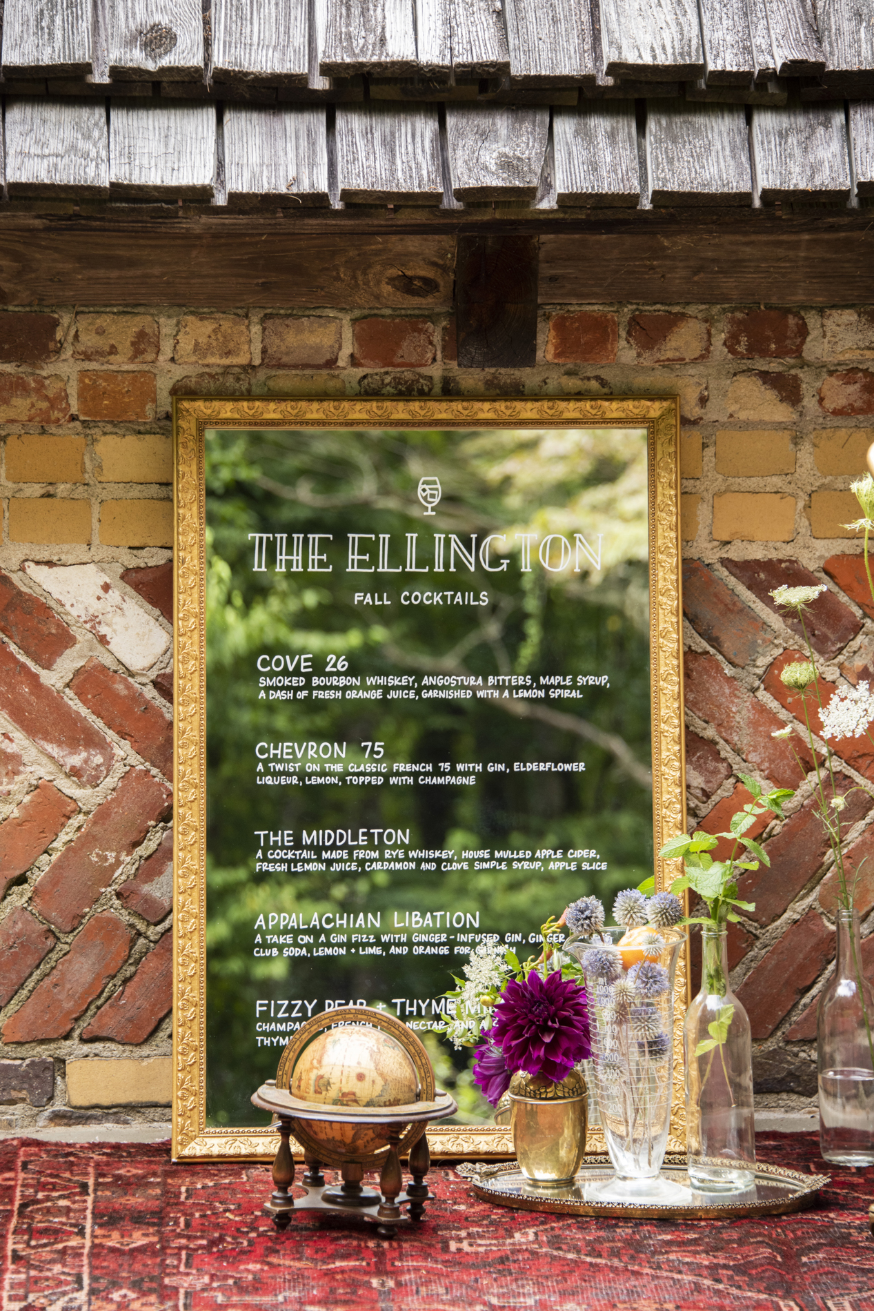 Cocktail menu at Douglas Ellington House