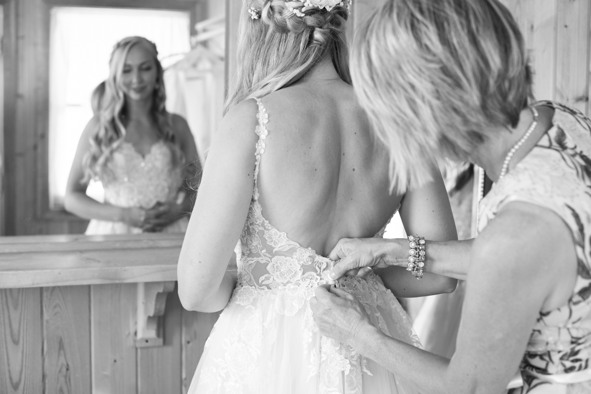 Bride getting ready at Claxton Farm Wedding