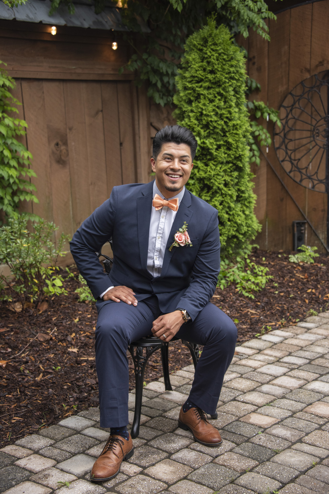 Groom portrait, sitting