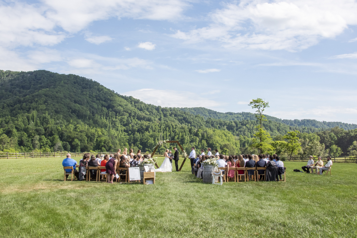 Wedding ceremony at Claxton Farm Wedding