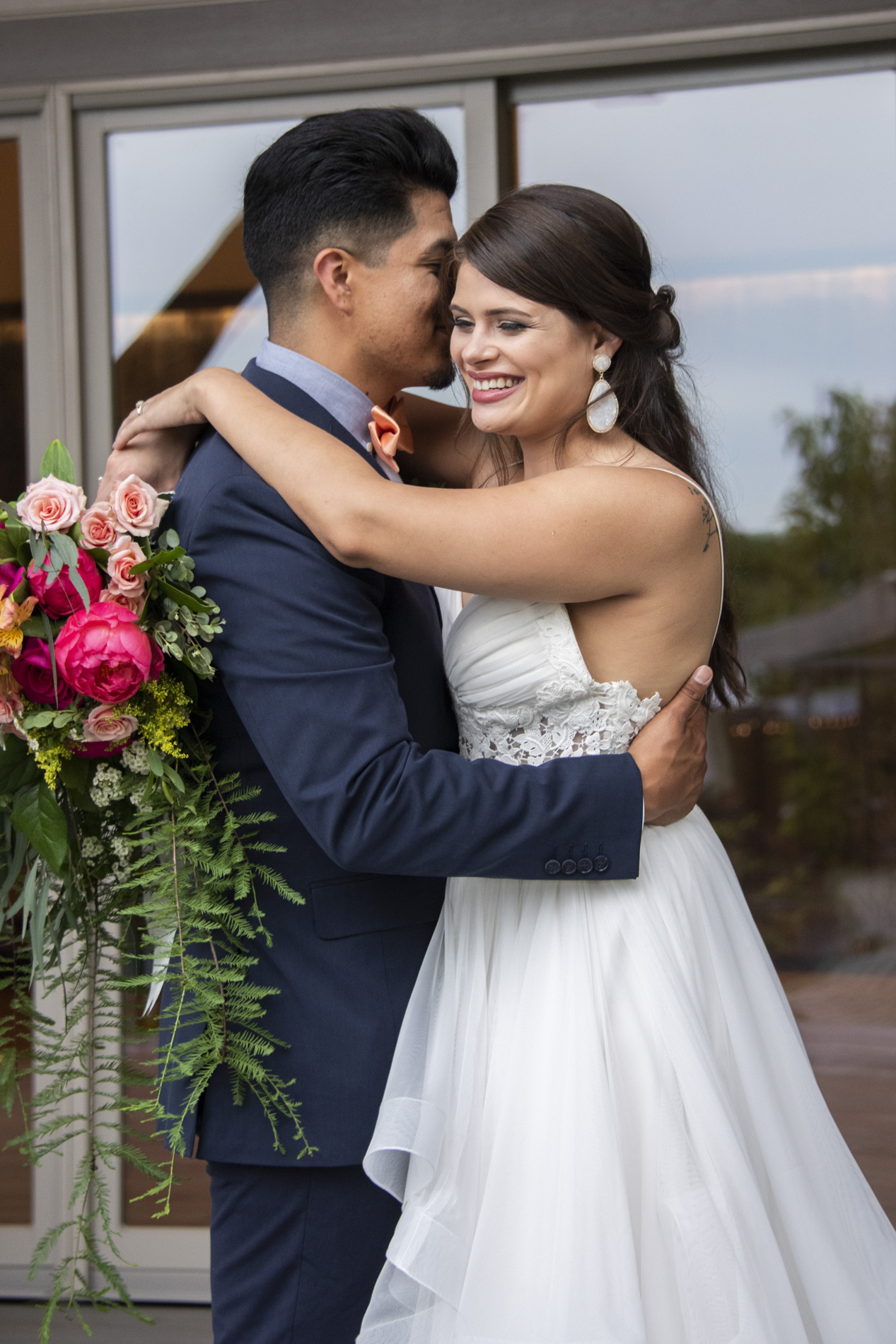 Couple laughing at Haiku wedding