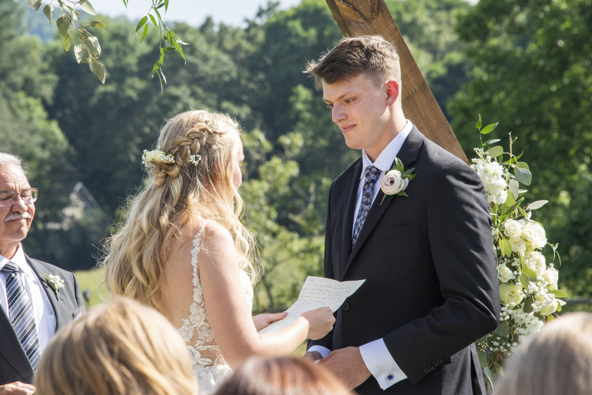 Wedding vows at Claxton Farm Wedding