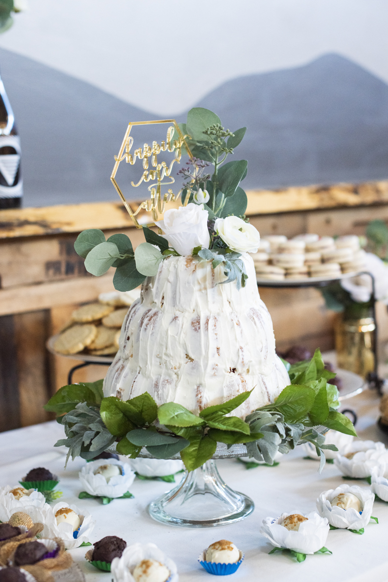 Bundt cake with greenery