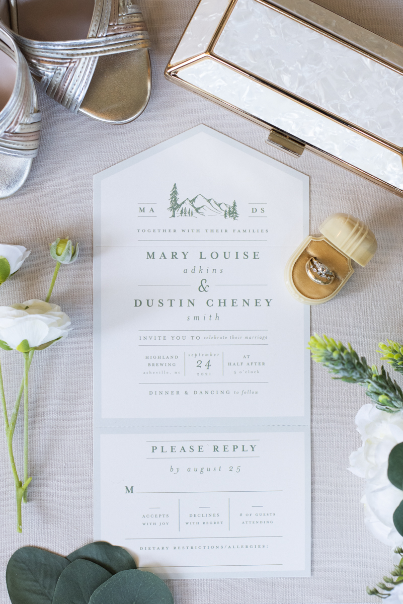 Wedding invitation suite and details