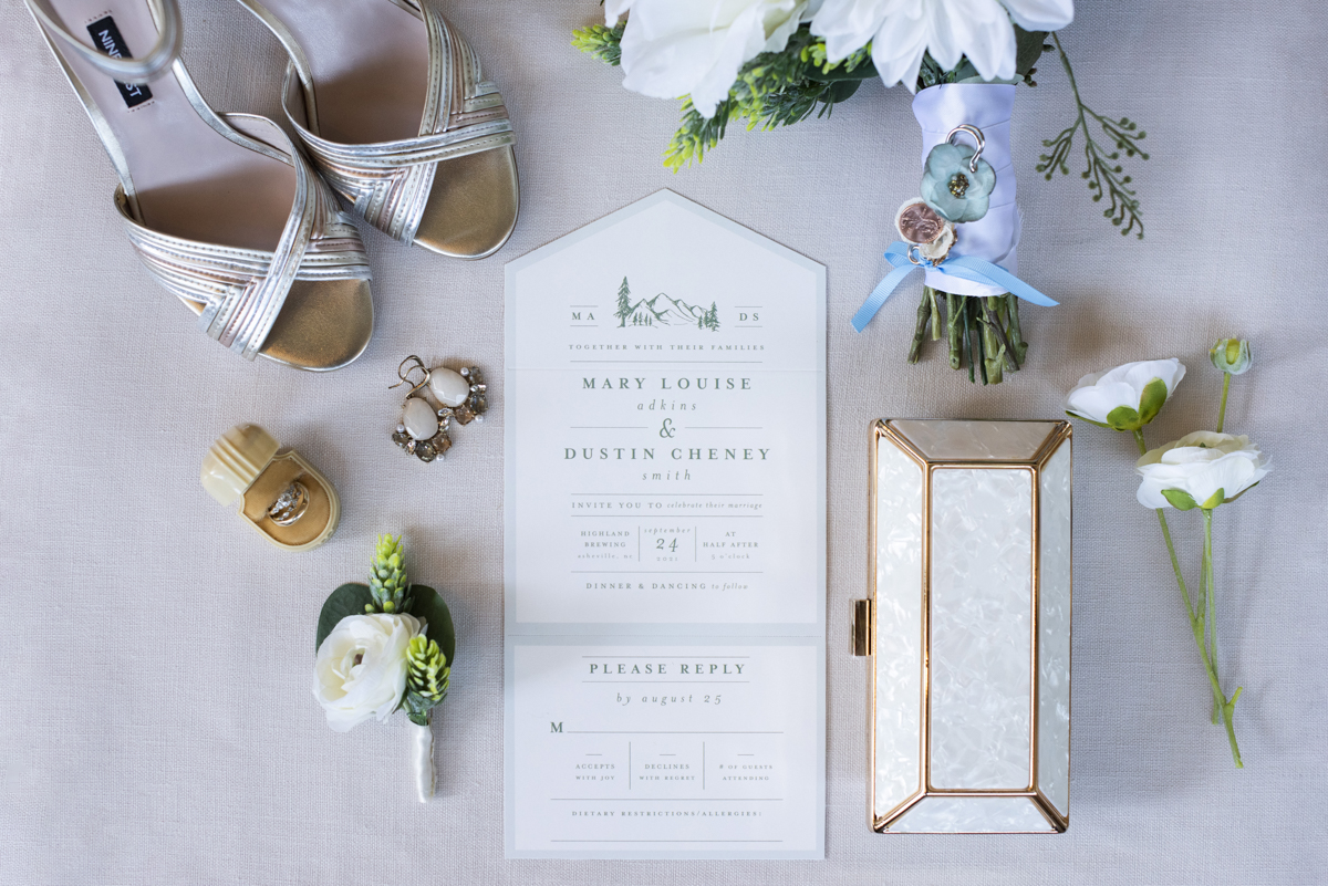 Wedding invitation suite and details