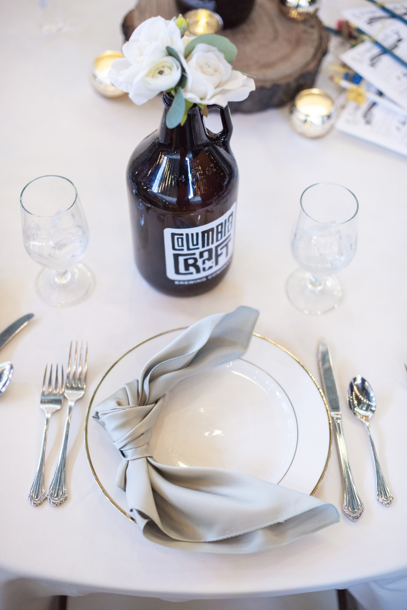 Place setting at wedding table